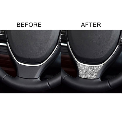 For BMW 5 Series 528 525li F10 F18 2011-2017 Car Steering Wheel A Diamond Decorative Sticker, Left and Right Drive, Steering Wheel A