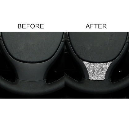 For BMW 5 Series 528 525li F10 F18 2011-2017 Car Steering Wheel B Diamond Decorative Sticker, Left and Right Drive, Steering Wheel B