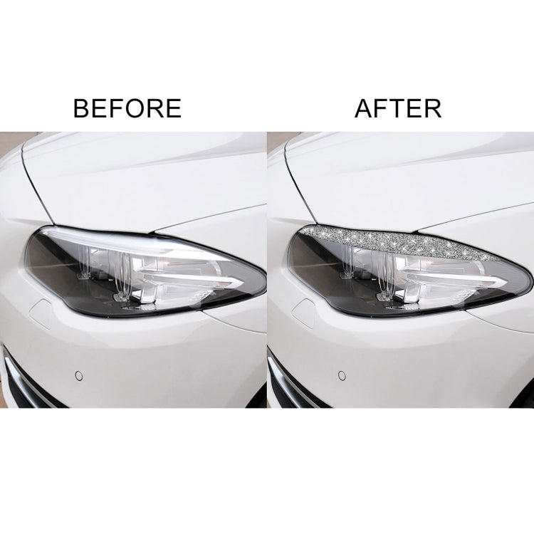 For BMW F10 5 Series 2010-2013 Car Light Eyebrow Diamond Decorative Sticker, Left and Right Drive, Light Eyebrow