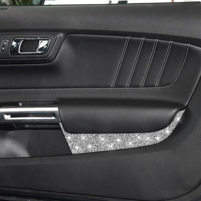 Car Front Door Panel Diamond Decoration Sticker, Left and Right Drive, Front Door Panel