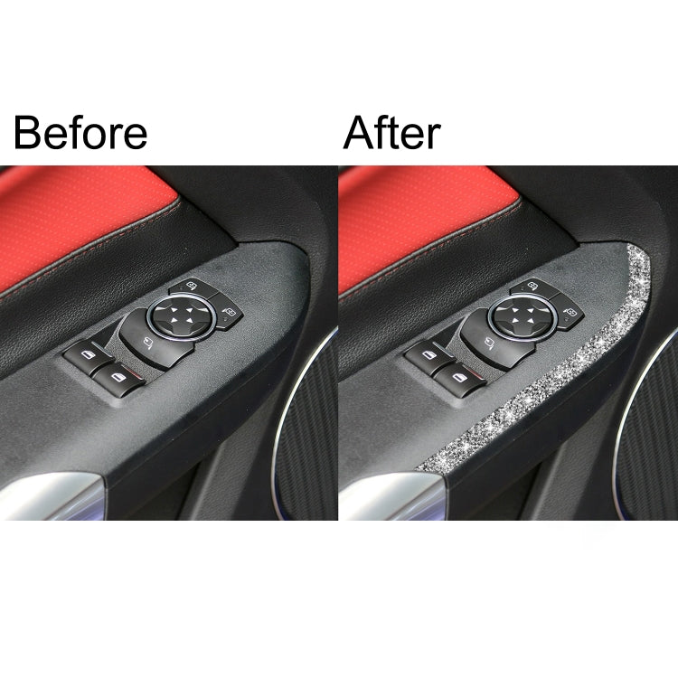 Car Window Lift Side Diamond Decoration Sticker, Left and Right Drive, Window Lift Side