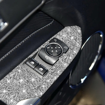 4pcs Car Window Lift Panel Diamond Decoration Sticker, Left Drive, Window Lift Panel, Left Drive