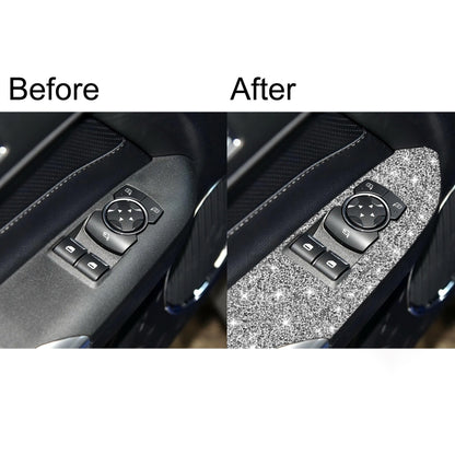 4pcs Car Window Lift Panel Diamond Decoration Sticker, Left Drive, Window Lift Panel, Left Drive