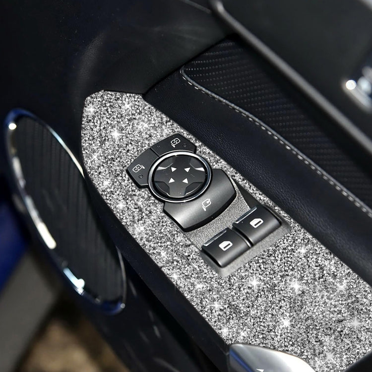 4pcs Car Window Lift Panel Diamond Decoration Sticker, Right Drive, Window Lift Panel, Right Drive