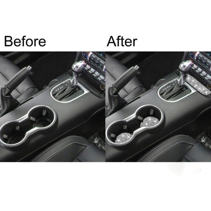 Car Water Cup Holder Upper + Base Diamond Decoration Sticker, Left and Right Drive, Water Cup Holder Upper + Base