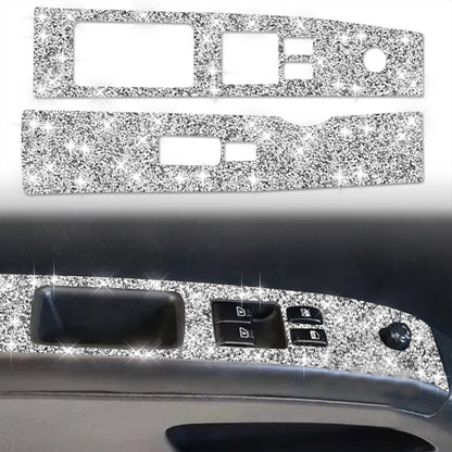 For Nissan 350Z 2003-2009 2pcs Car Glass Lift Diamond Decorative Sticker, Left Drive, Car Glass Lift, Left Drive