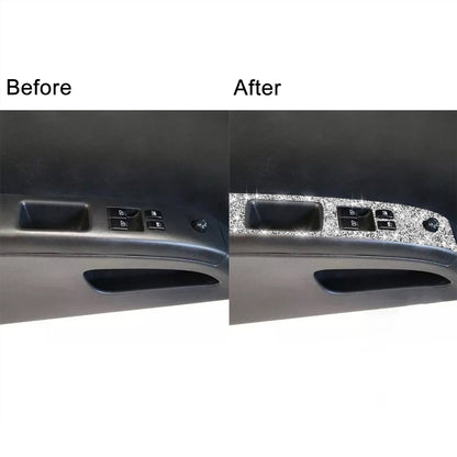 For Nissan 350Z 2003-2009 2pcs Car Glass Lift Diamond Decorative Sticker, Left Drive, Car Glass Lift, Left Drive