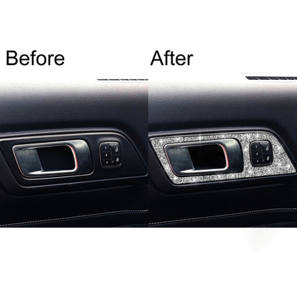 2pcs Car Door Inner Handle Panel Diamond Decoration Sticker, Left Drive, 2pcs Door Inner Handle Panel