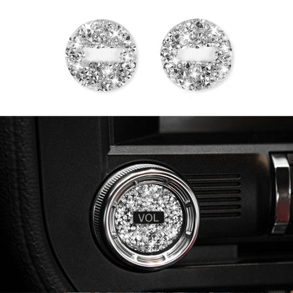 2pcs Car Volume Button Diamond Decoration Sticker, Left and Right Drive, Volume Button