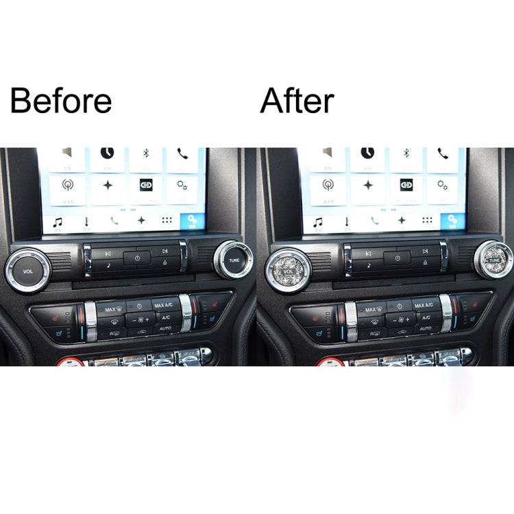 2pcs Car Volume Button Diamond Decoration Sticker, Left and Right Drive, Volume Button