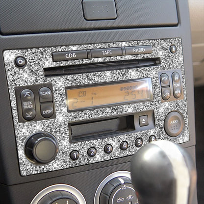 For Nissan 350Z 2003-2009 Car CD Radio Play Panel Diamond Decorative Sticker,Left and Right Drive Universal, Car CD Radio Play Panel