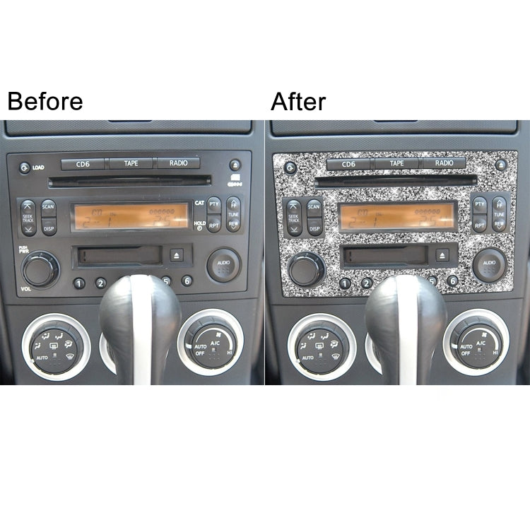 For Nissan 350Z 2003-2009 Car CD Radio Play Panel Diamond Decorative Sticker,Left and Right Drive Universal, Car CD Radio Play Panel