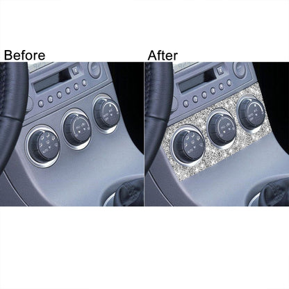 For Nissan 350Z 2003-2009 Car Air Conditioning Adjustment Diamond Decorative Sticker,Left and Right Drive Universal, Car Air Conditioning Adjustment