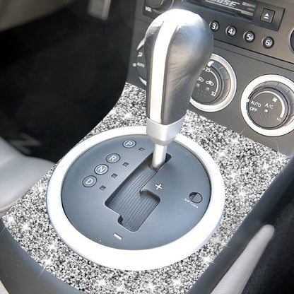 For Nissan 350Z 2003-2009 Car Gear Panel Diamond Decorative Sticker,Left and Right Drive Universal, Car Gear Panel