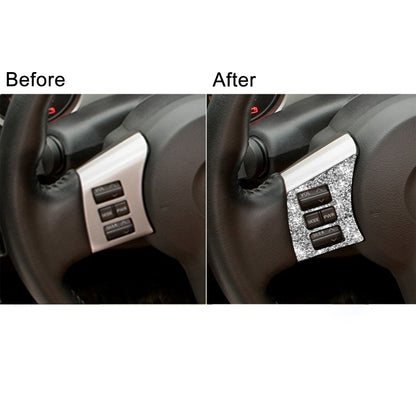 For Nissan 350Z 2003-2009 2pcs Car Steering Wheel Button Frame A Diamond Sticker,Left and Right Drive Universal, Car Steering Wheel Button Frame A