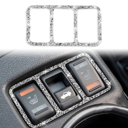 Car Central Control Heating Button Frame Diamond Decoration Sticker, Left and Right Drive, Central Control Heating Button Frame