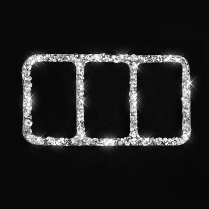 Car Central Control Heating Button Frame Diamond Decoration Sticker, Left and Right Drive, Central Control Heating Button Frame