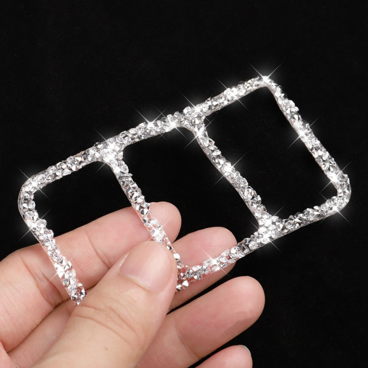 Car Central Control Heating Button Frame Diamond Decoration Sticker, Left and Right Drive, Central Control Heating Button Frame