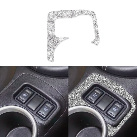 Car Central Control Heating Button Outer Frame Diamond Decoration Sticker, Left and Right Drive, Central Control Heating Button Outer Frame
