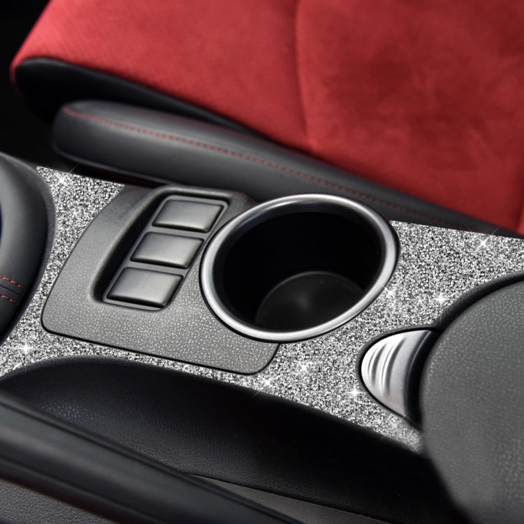 Car Water Cup Holder Panel Diamond Decoration Sticker, Left and Right Drive, Water Cup Holder Panel