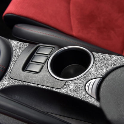 Car Water Cup Holder Panel Diamond Decoration Sticker, Left and Right Drive, Water Cup Holder Panel