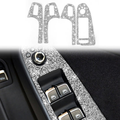For Audi A4 / A5 / Q5 Car Door Lift Control Panel Diamond Decoration Sticker, Left Drive Low Configured, Right Drive Low Configured