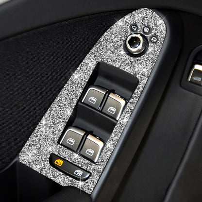 For Audi A4 / A5 / Q5 Car Door Lift Control Panel Diamond Decoration Sticker, Left Drive Low Configured, Right Drive Low Configured