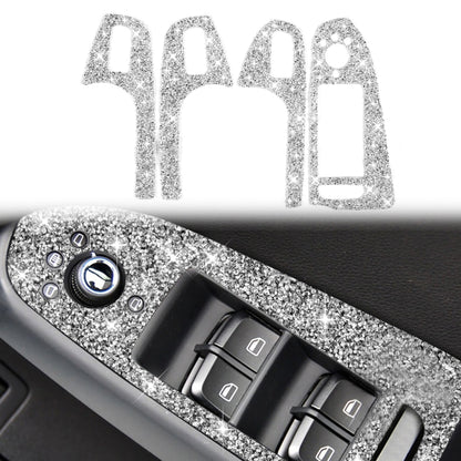 For Audi A4 / A5 / Q5 Car Door Lift Control Panel Diamond Decoration Sticker, Left Drive High Configured, Right Drive High Configured