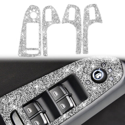 For Audi A4 / A5 / Q5 Car Door Lift Control Panel Diamond Decoration Sticker, Left Drive High Configured, Right Drive High Configured