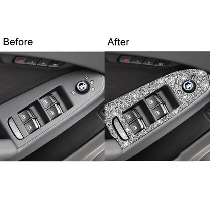 For Audi A4 / A5 / Q5 Car Door Lift Control Panel Diamond Decoration Sticker, Left Drive High Configured, Right Drive High Configured