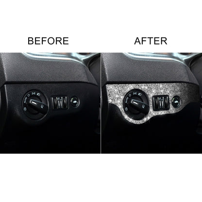 For Dodge Charger 2011-2014 Car Headlight Switch Diamond Decorative Sticker, Left-hand Drive, Headlight Switch