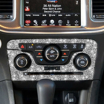 For Dodge Charger 2011-2014 Car AC Control CD Panel Diamond Decorative Sticker, Left-hand Drive, AC Control CD Panel