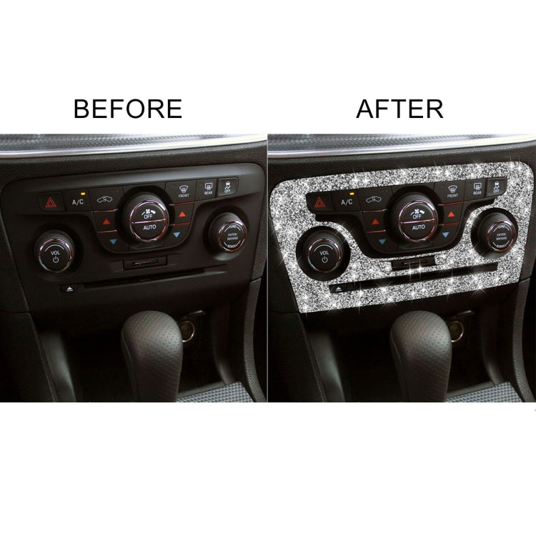 For Dodge Charger 2011-2014 Car AC Control CD Panel Diamond Decorative Sticker, Left-hand Drive, AC Control CD Panel