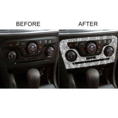 For Dodge Charger 2011-2014 Car AC Control CD Panel Diamond Decorative Sticker, Left-hand Drive, AC Control CD Panel