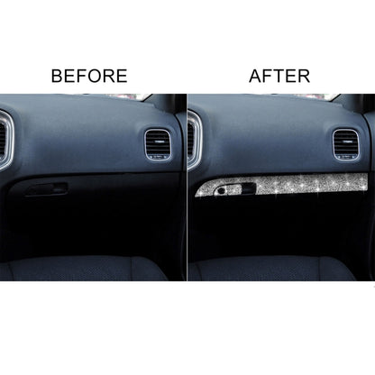 For Dodge Charger 2011-2014 3pcs/Set Car Front Passenger Seat Storage Box Handle Diamond Decorative Sticker, Left-hand Drive, 3pcs/Set Front Passenger Seat Storage Box Handle