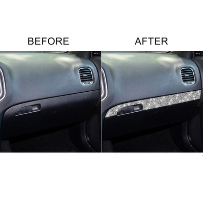 For Dodge Charger 2011-2014 Car Front Passenger Seat Storage Box Diamond Decorative Sticker, Left-hand Drive, Front Passenger Seat Storage Box