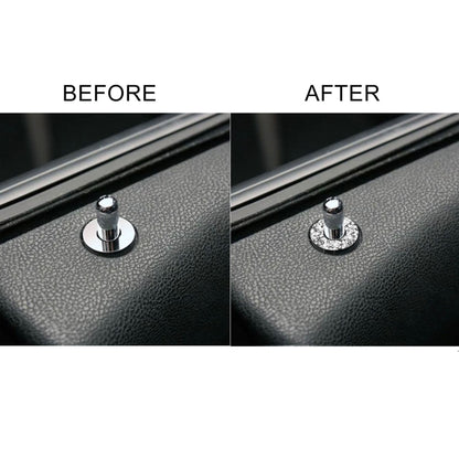 For Dodge Charger 2011-2014 Car Door Lock Ring Diamond Decorative Sticker, Left-hand Drive, Door Lock Ring