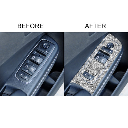 For Dodge Charger 2011-2014 9pcs/Set Car Window Lift Panel Diamond Decorative Sticker, Left-hand Drive, 9pcs/Set Window Lift Panel