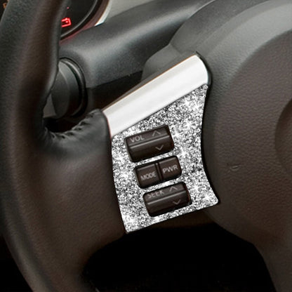 For Nissan 350Z 2006-2009 Car Steering Wheel Button Frame Diamond Sticker,Left and Right Drive Universal, Car Steering Wheel Button Frame