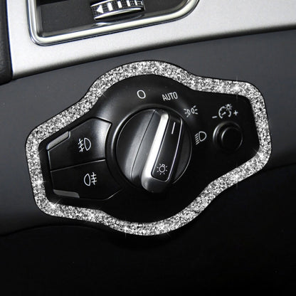 Car Headlight Switch Frame Diamond Decoration Sticker, Left and Right Drive, Headlight Switch Frame