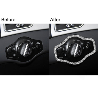 Car Headlight Switch Frame Diamond Decoration Sticker, Left and Right Drive, Headlight Switch Frame
