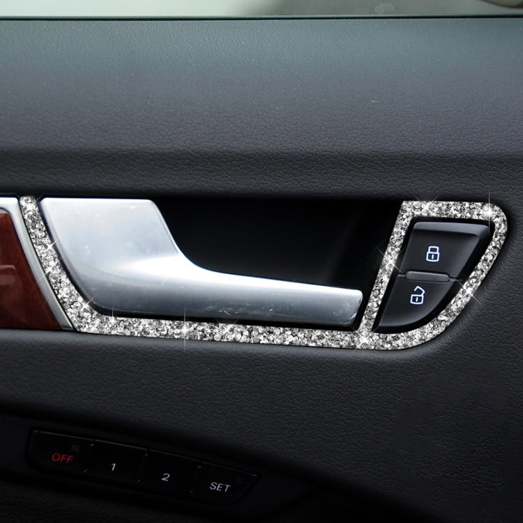 Car Door Inner Handle Frame Diamond Decoration Sticker, Left and Right Drive, Door Inner Handle Frame