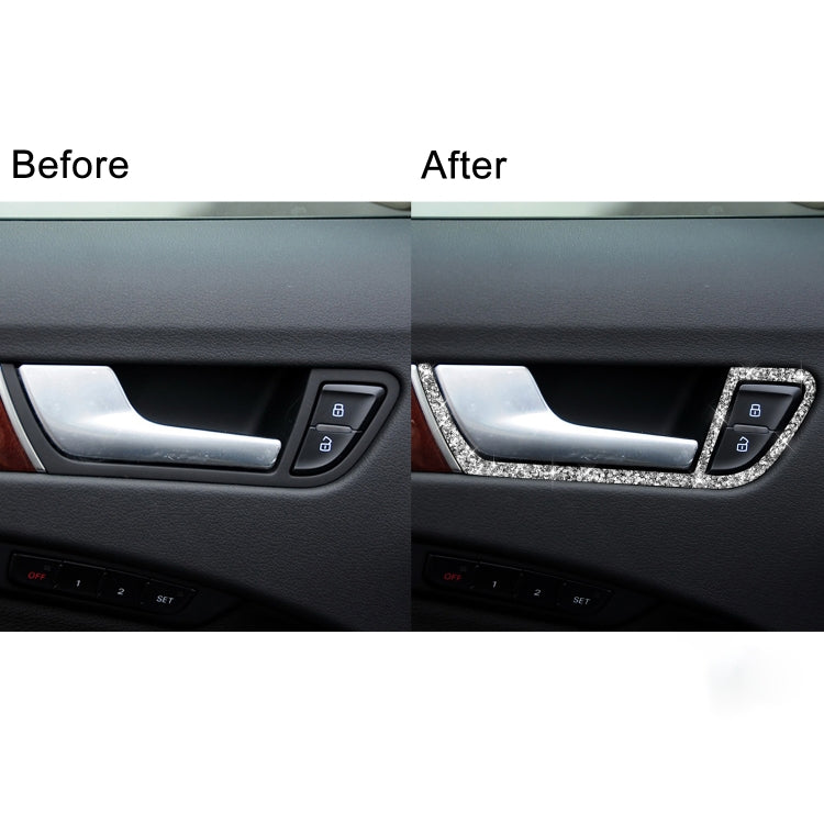 Car Door Inner Handle Frame Diamond Decoration Sticker, Left and Right Drive, Door Inner Handle Frame