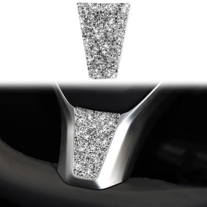 For Tesla Model S/X Car Steering Wheel Diamond Sticker,Left and Right Drive Universal, Car Steering Wheel