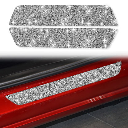 For Tesla Model 3 Car Rear Door Sill Strip Diamond Sticker,Left and Right Drive Universal, Rear Door Sill Strip