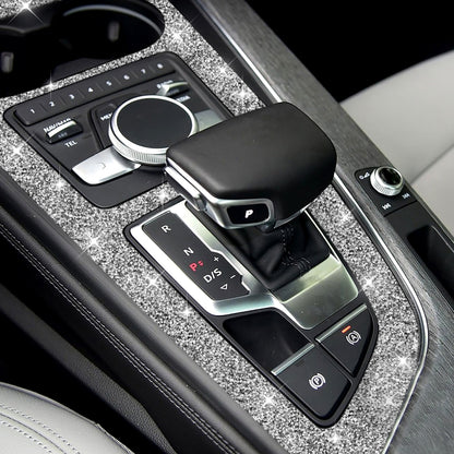 For Audi A4L / A5 2017-2019 Car Large Gear Panel Diamond Decoration Sticker, Left Drive, Right Drive