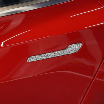 For Tesla Model 3 4pcs Car Outside Handle Diamond Sticker,Left and Right Drive Universal, Car Outside Handle