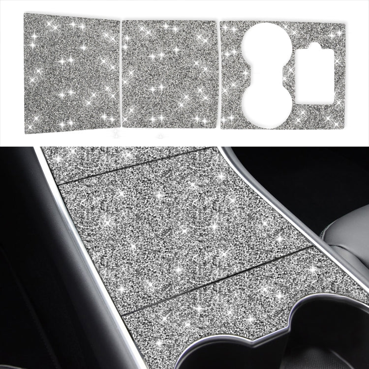 For Tesla Model 3 Car Rear Door Sill Strip Diamond Sticker,Left and Right Drive Universal, Car Rear Door Sill Strip