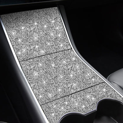 For Tesla Model 3 Car Rear Door Sill Strip Diamond Sticker,Left and Right Drive Universal, Car Rear Door Sill Strip