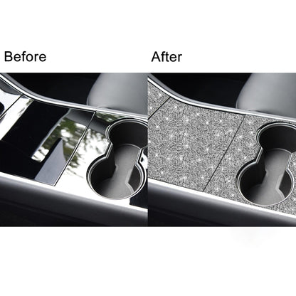 For Tesla Model 3 Car Rear Door Sill Strip Diamond Sticker,Left and Right Drive Universal, Car Rear Door Sill Strip